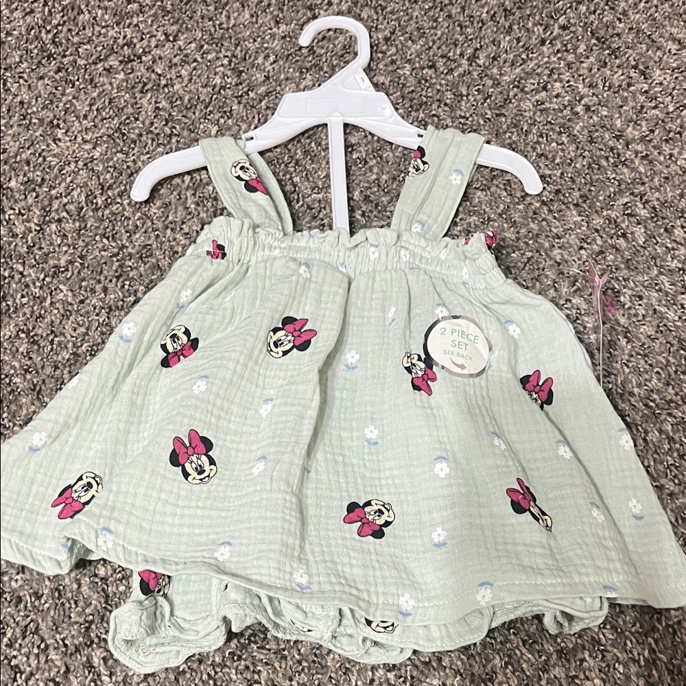 Kids Green Minnie Mouse Matching Set